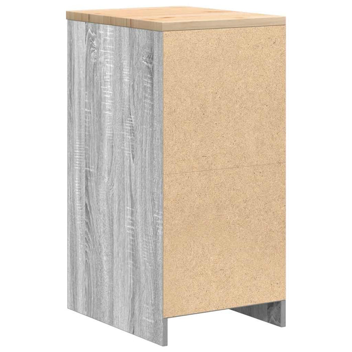 Garage Storage Cabinet Grey Sonoma 40x51x85 cm Solid Wood Pine