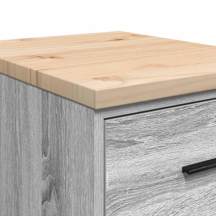 Garage Storage Cabinet Grey Sonoma 40x51x85 cm Solid Wood Pine