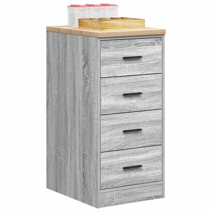 Garage Storage Cabinet Grey Sonoma 40x51x85 cm Solid Wood Pine