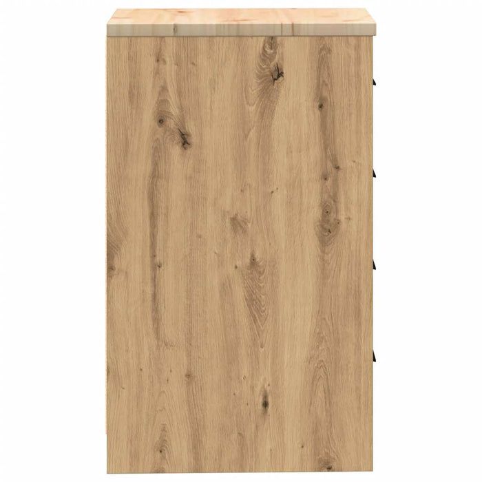 Garage Storage Cabinet Artisan Oak 40x51x85 cm Solid Wood Pine