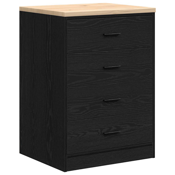 Garage Storage Cabinet Black 60x51x85 cm Solid Wood Pine