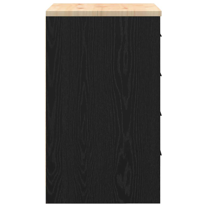 Garage Storage Cabinet Black 60x51x85 cm Solid Wood Pine