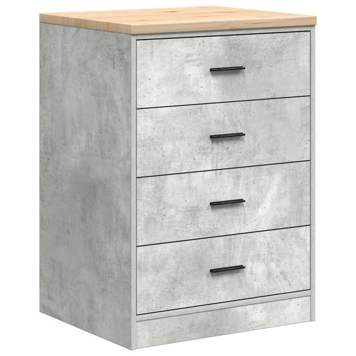 Garage Storage Cabinet Concrete Grey 60x51x85 cm Solid Wood Pine