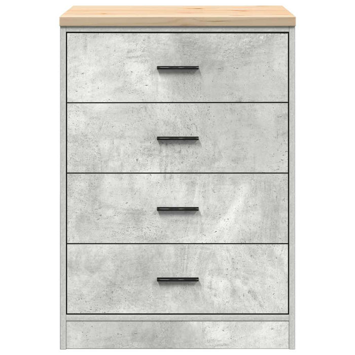 Garage Storage Cabinet Concrete Grey 60x51x85 cm Solid Wood Pine