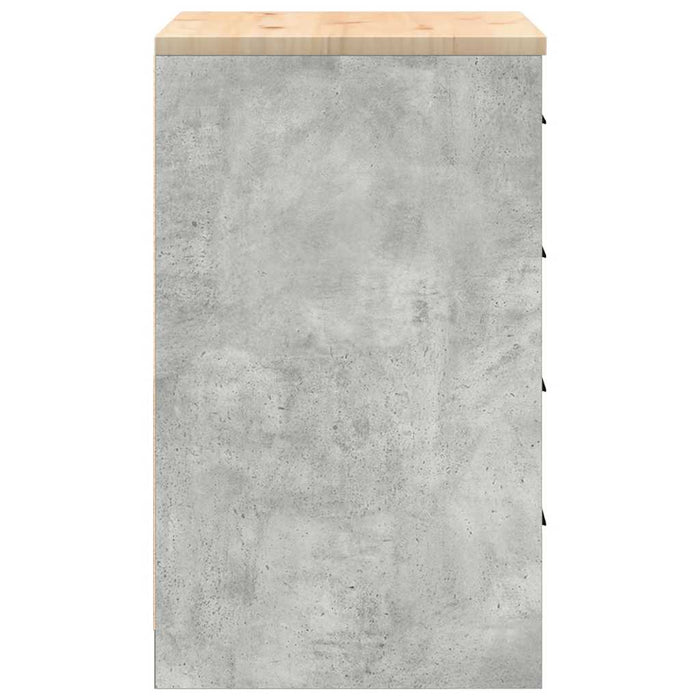 Garage Storage Cabinet Concrete Grey 60x51x85 cm Solid Wood Pine