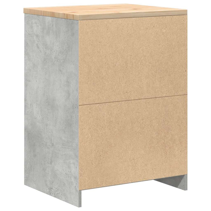 Garage Storage Cabinet Concrete Grey 60x51x85 cm Solid Wood Pine