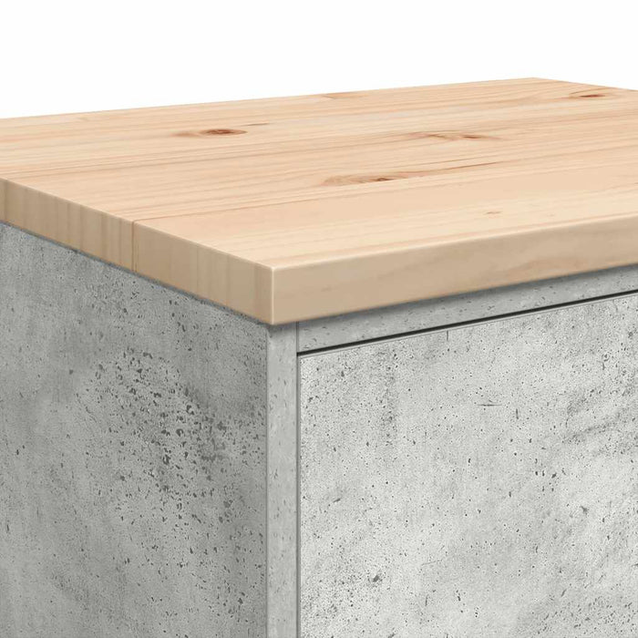 Garage Storage Cabinet Concrete Grey 60x51x85 cm Solid Wood Pine