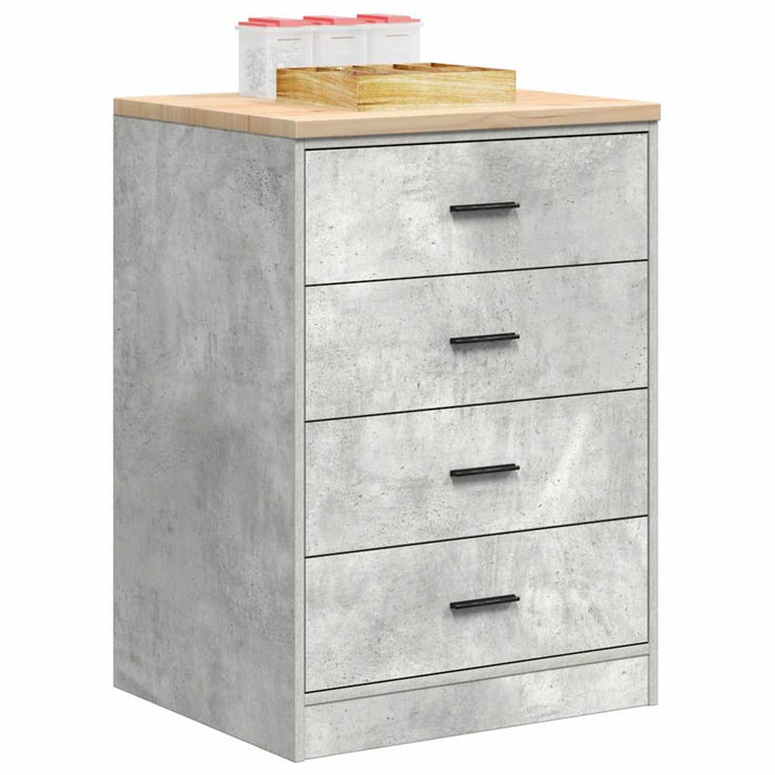 Garage Storage Cabinet Concrete Grey 60x51x85 cm Solid Wood Pine