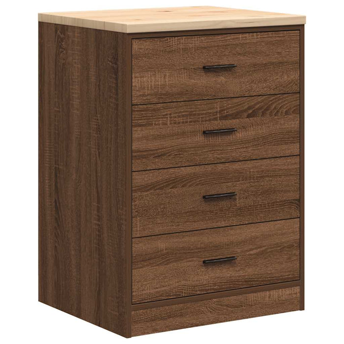 Garage Storage Cabinet Brown Oak 60x51x85 cm Solid Wood Pine