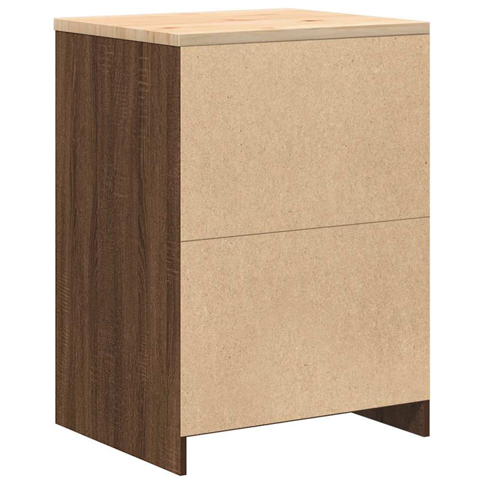 Garage Storage Cabinet Brown Oak 60x51x85 cm Solid Wood Pine