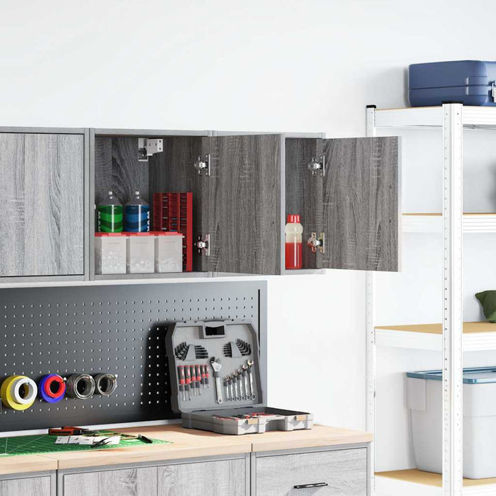 Garage Wall Cabinets 2 pcs Grey Sonoma Engineered Wood