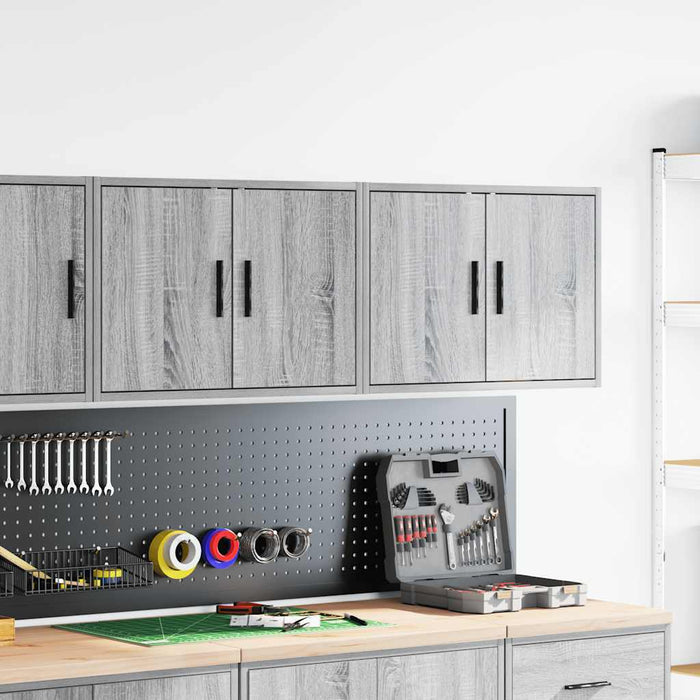 Garage Wall Cabinets 2 pcs Grey Sonoma Engineered Wood