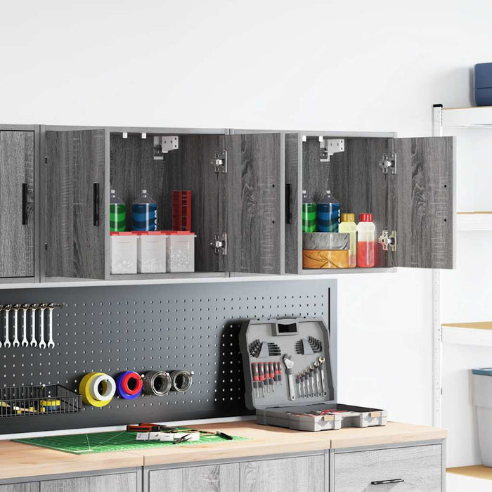 Garage Wall Cabinets 2 pcs Grey Sonoma Engineered Wood