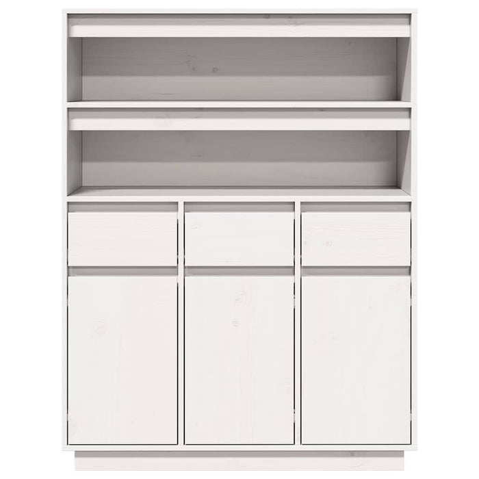 Highboard Бяла 89x34x116.5 cm масивна дървесина бор