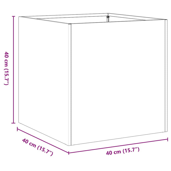 Плантер Черен 40x40x40 см Студеновалцована стомана