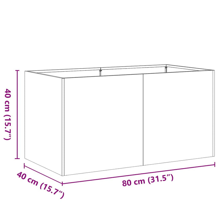 Плантер Черен 80x40x40 см Студеновалцована стомана