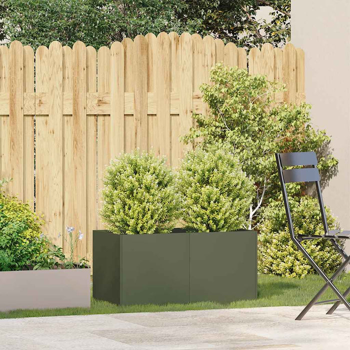 Planter Olive Green 80x40x40 cm Cold-rolled Steel