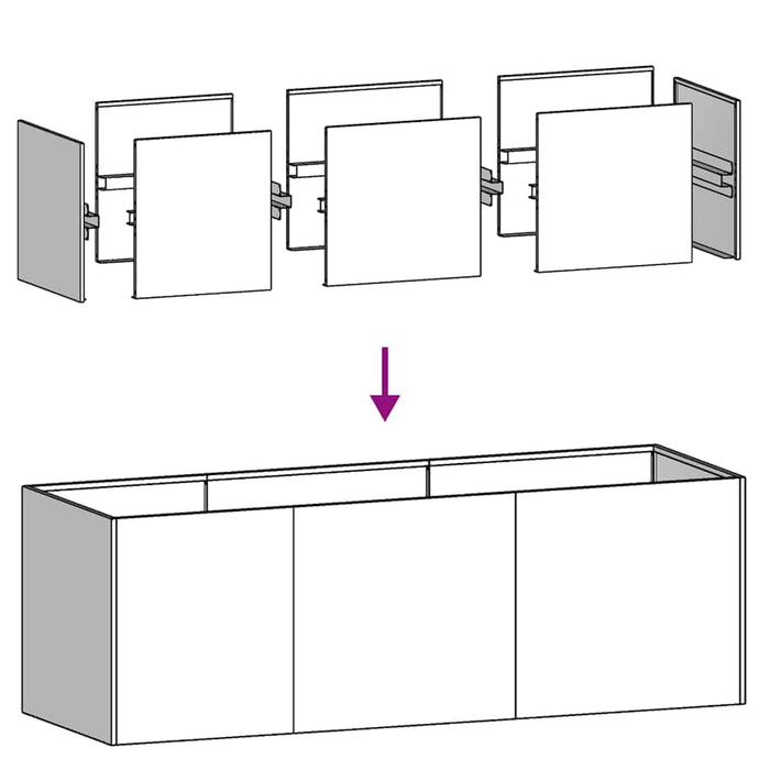 Planter White 120x40x40 cm Cold-rolled Steel