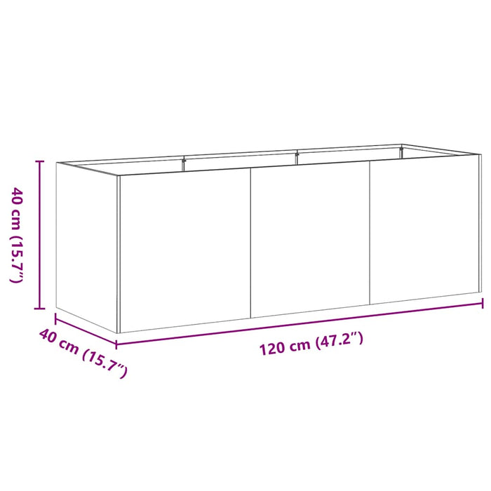 Planter White 120x40x40 cm Cold-rolled Steel