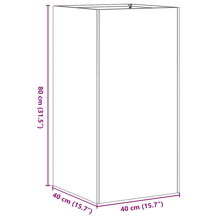 Кашпо белое 40x40x80 см Холоднокатаная сталь