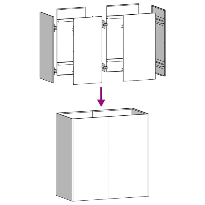 Кашпо белое 80x40x80 см Холоднокатаная сталь