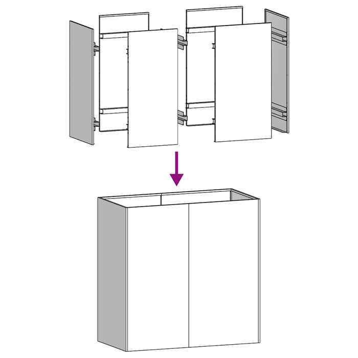 Саксия Антрацит 80x40x80 см Студеновалцована стомана