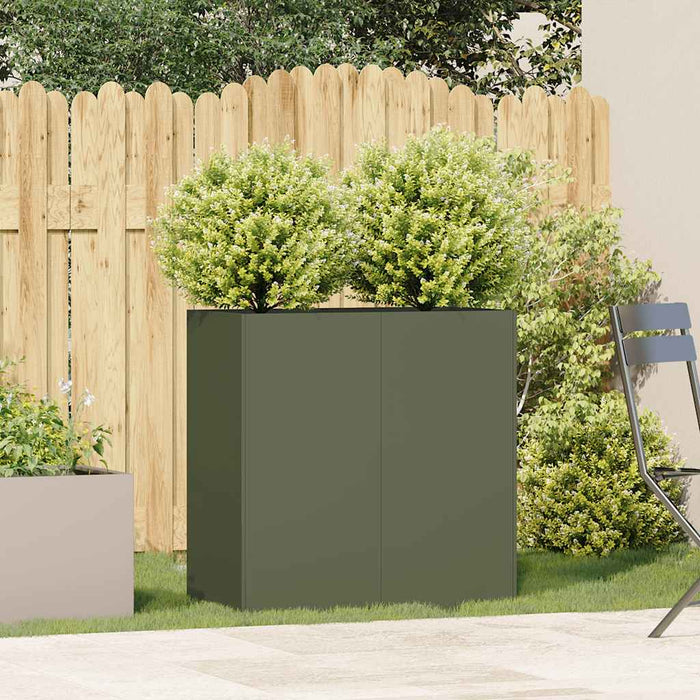 Planter Olive Green 80x40x80 cm Cold-rolled Steel