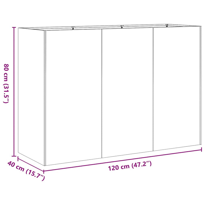 Саксия 120x40x80 см Неръждаема стомана