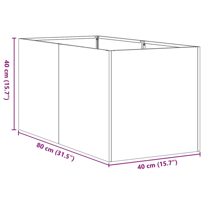 Кашпо белое 40x80x40 см Холоднокатаная сталь