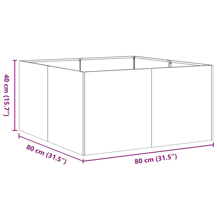 Кашпо белое 80x80x40 см Холоднокатаная сталь