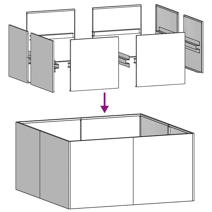 Саксия Антрацит 80x80x40 см Студеновалцована стомана