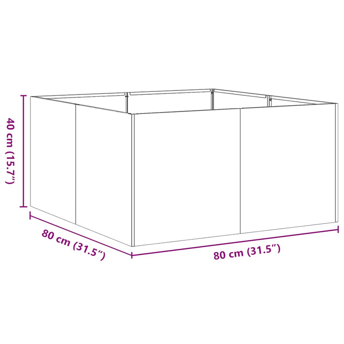 Саксия Антрацит 80x80x40 см Студеновалцована стомана