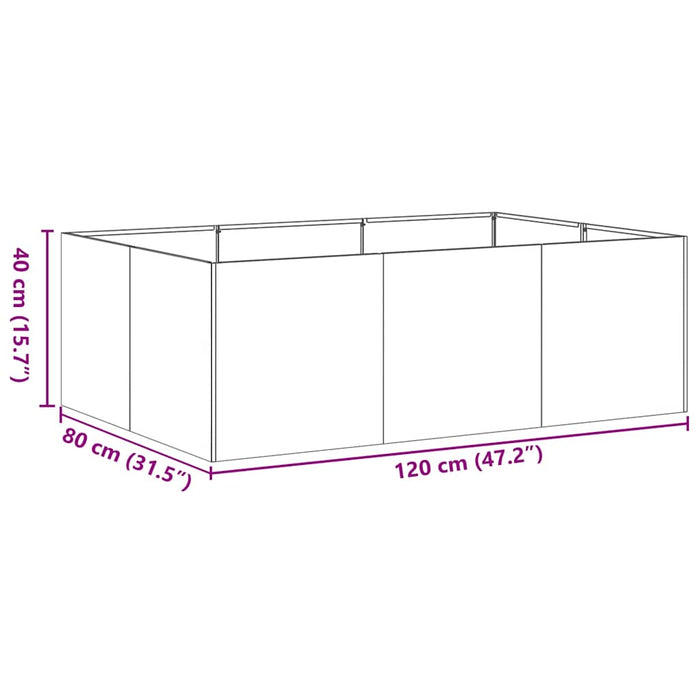 Саксия Бяла 120x80x40 см Стомана