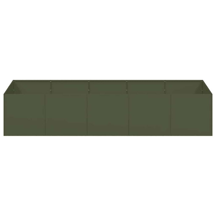 Planter Olive Green 200x80x40 cm Steel