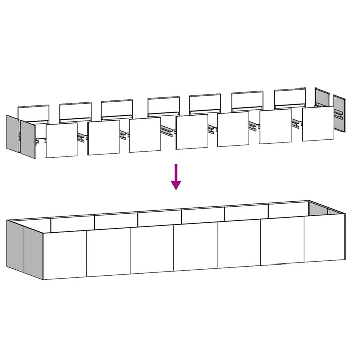 Саксия 280x80x40 см Неръждаема стомана