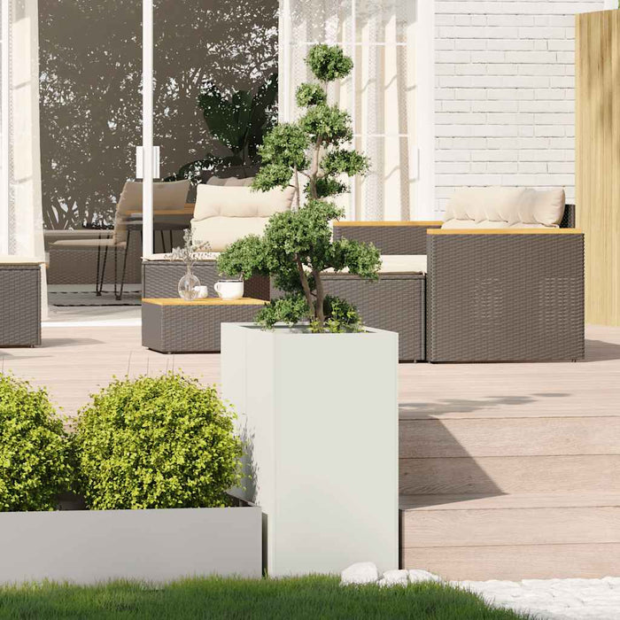 Planter White 40x80x80 cm Steel