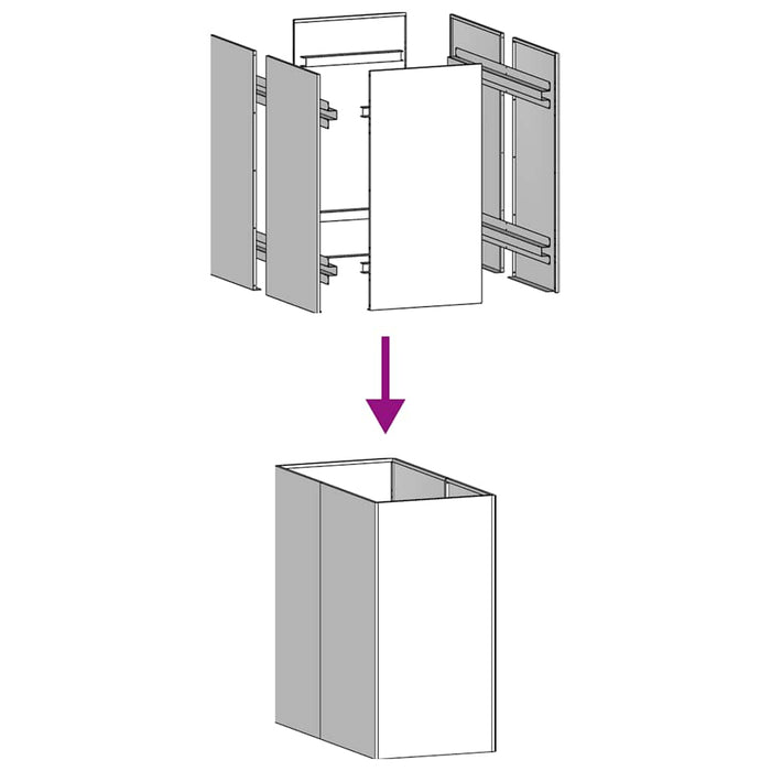 Кашпо Антрацит 40x80x80 см Сталь