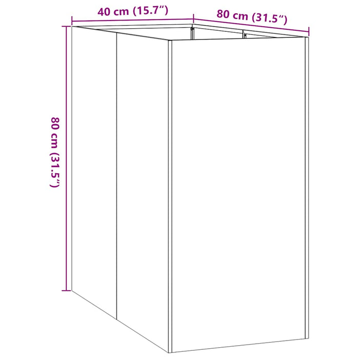 Саксия 40x80x80 см Неръждаема стомана