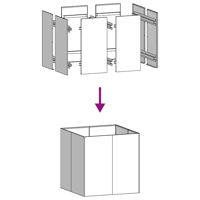 Кашпо белое 80x80x80 см сталь