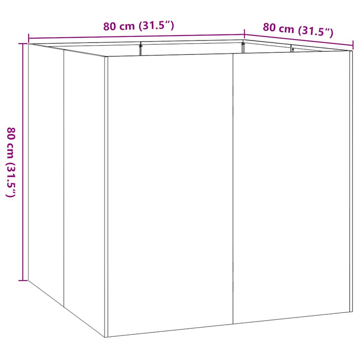 Кашпо белое 80x80x80 см сталь