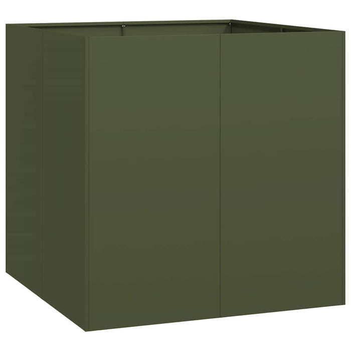 Planter Olive Green 80x80x80 cm Steel