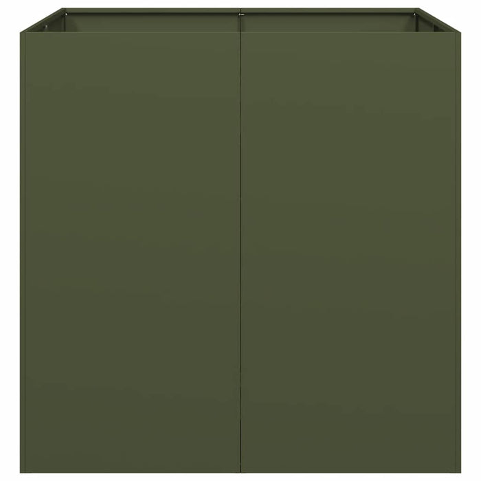 Planter Olive Green 80x80x80 cm Steel