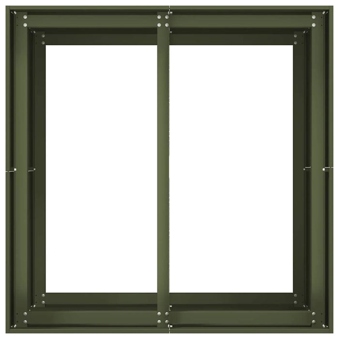 Planter Olive Green 80x80x80 cm Steel