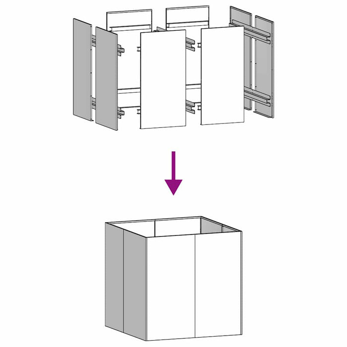 Кашпо 80x80x80 см Нержавеющая сталь