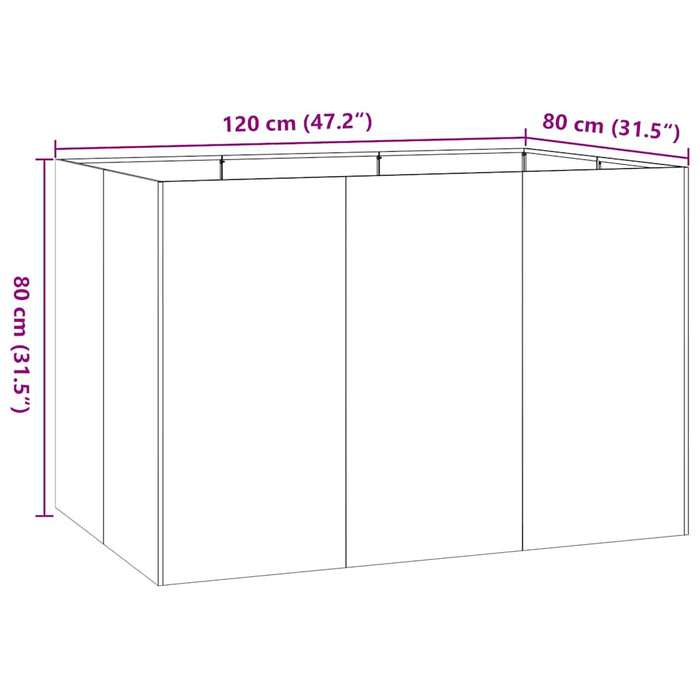 Кашпо белое 120x80x80 см сталь