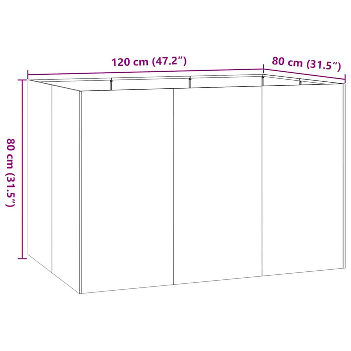 Planter 120x80x80 cm Stainless Steel