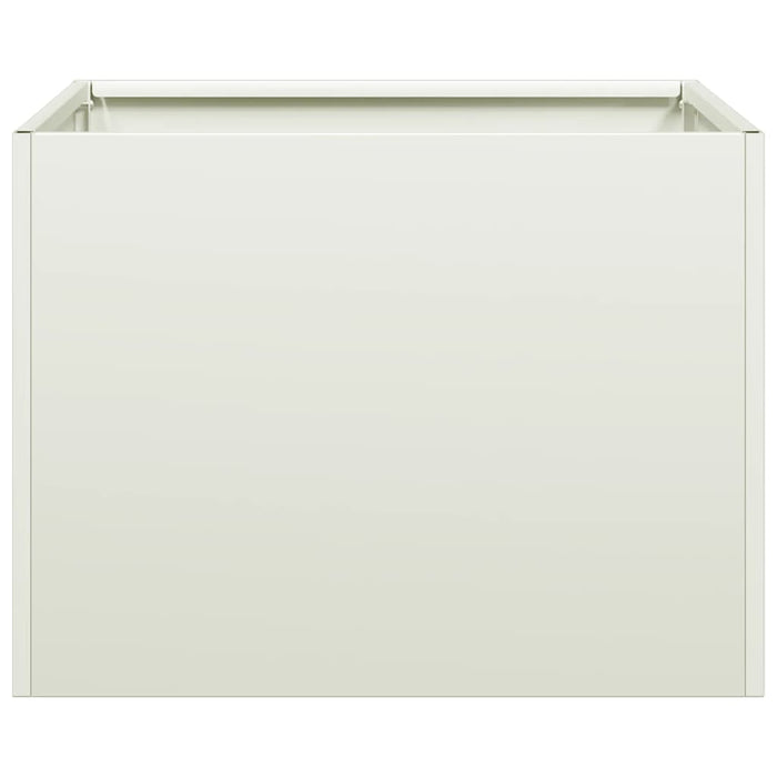 Planter White 40x40x30 cm Steel