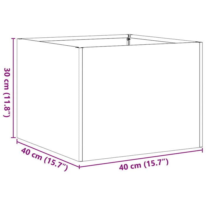 Planter White 40x40x30 cm Steel