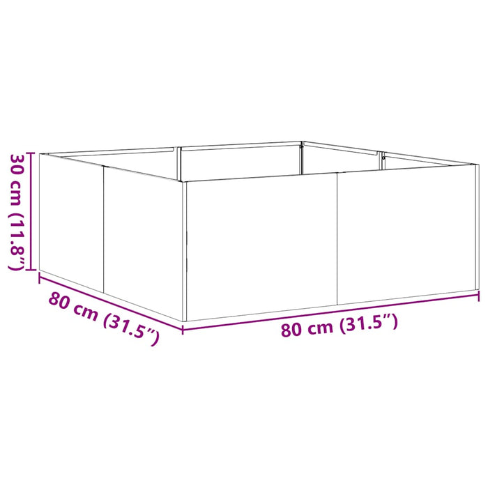 Саксия черна 80x80x30 см стомана