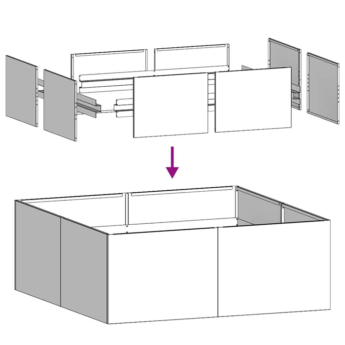 Саксия 80x80x30 см Неръждаема стомана